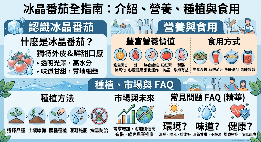 冰晶番茄是一種具有獨特光澤和鮮甜口感的番茄品種，因其高水分和豐富營養價值而廣受歡迎。本文將詳細介紹冰晶番茄的營養成分、種植方法以及它的健康效益。此外，文章還探討了冰晶番茄的市場價值及未來的發展潛力，幫助讀者了解如何栽培這種高價值的農作物，並預測其在未來市場中的位置。